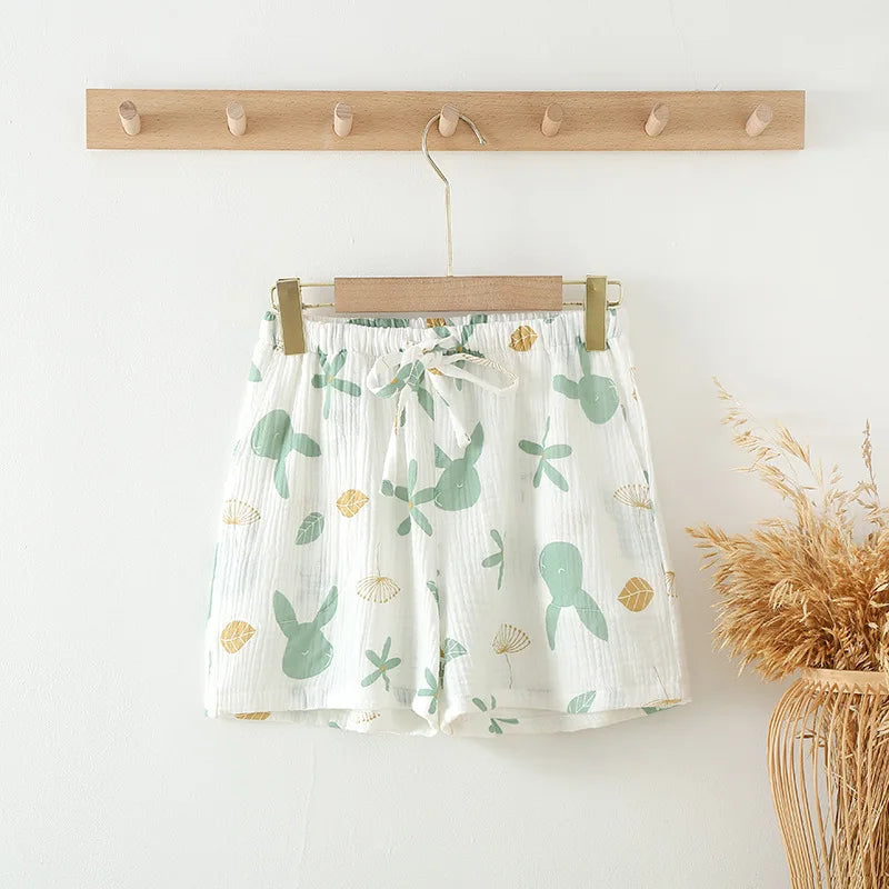 Cotton Pajamas Shorts Cotton Loose Fitting