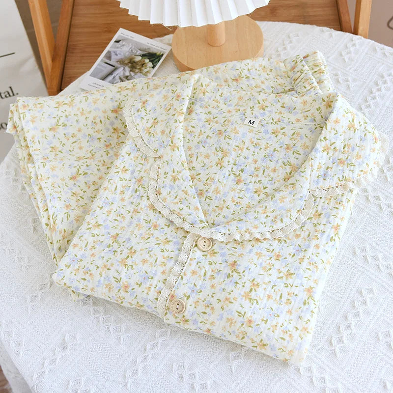 Ladies 100% Cotton Gauze Pajama Loungewear