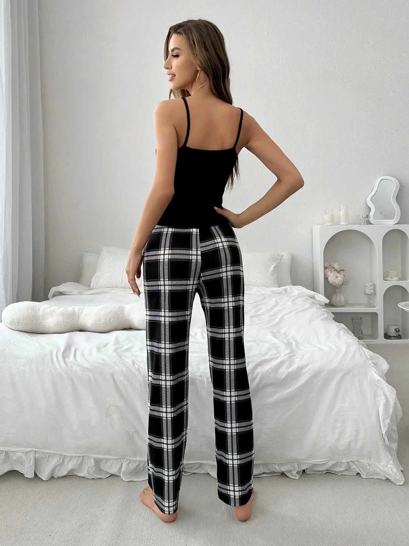 Plaid Camisole Pajama Set