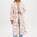 Terry Cloth Bathrobe with Pocket Long Sleeve Knee Length Shawl  Lounge Robes