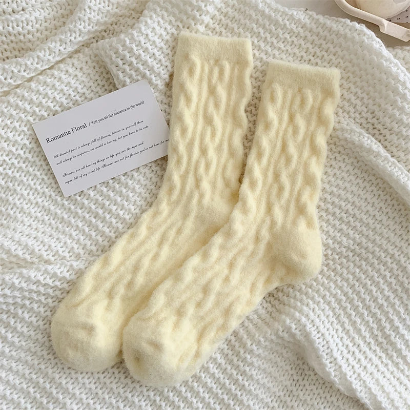 Kawaii Solid Color Fluffy Socks