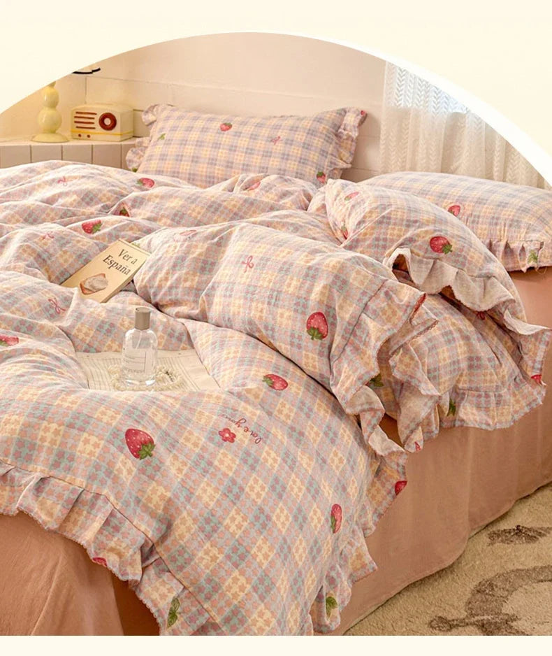 Princess Style Bedding Sets Ruffle Lace Quilt Cover Romantic Bedroom Duvet Cover