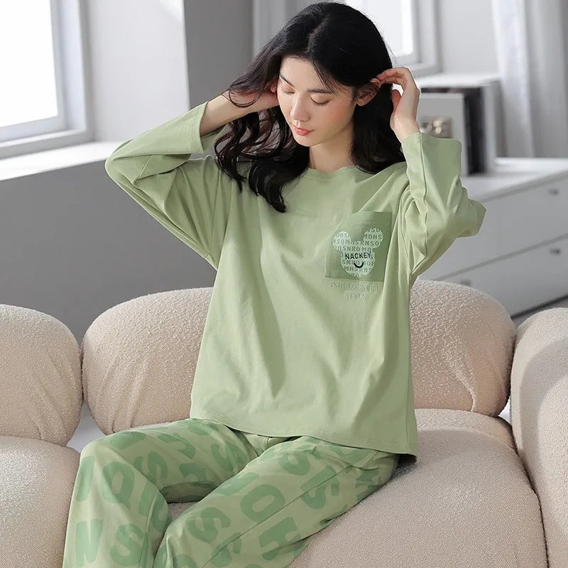 Long-sleeved Pants Leisure Cotton Homewear