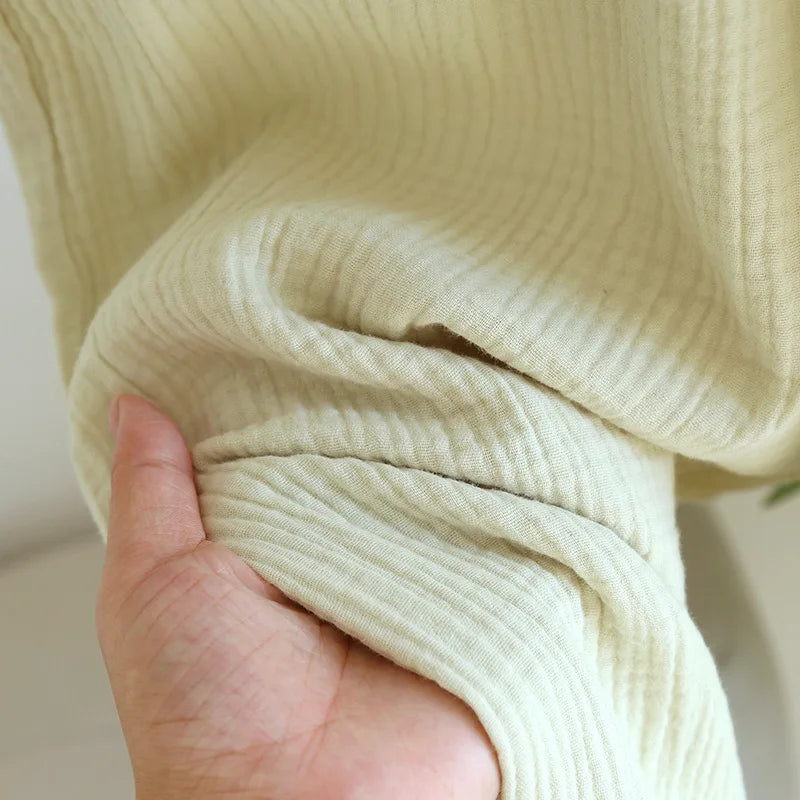 Solid Color Wide-leg Pants Double-layer Cotton Pajama Pants Thin Style Loungewear