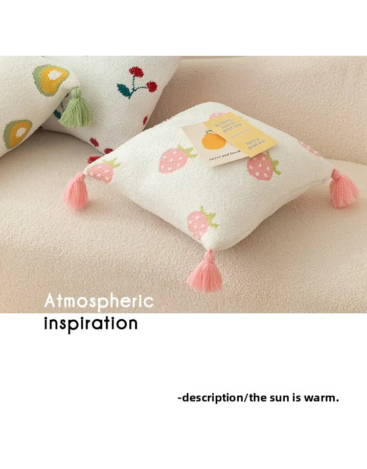 Tussle Style Plush Pillowcase Flower & Fruit Patterns