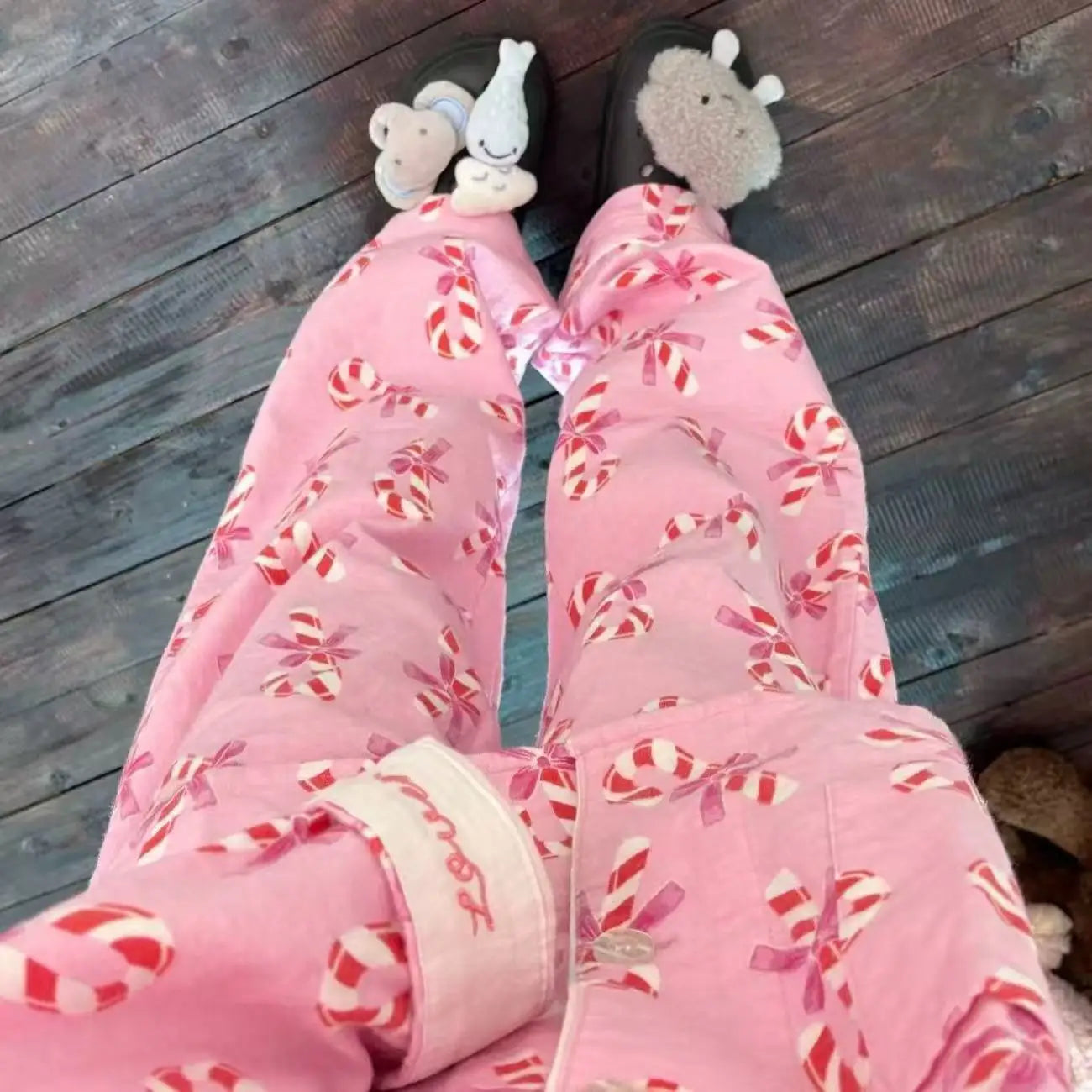 Women's Pajamas Set Cute Cartoon Print Sleepwear Top&pants Two-piece Soft Cotton Femme Nightwear