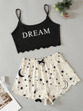Sling V-Neck Sleeveless Top and Shorts Sets Pajamas