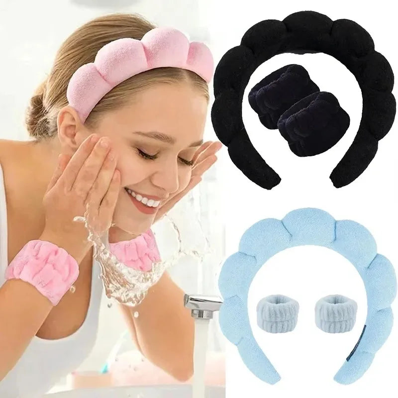 Stylish Washing Headband Set Wristbands Scrunchies