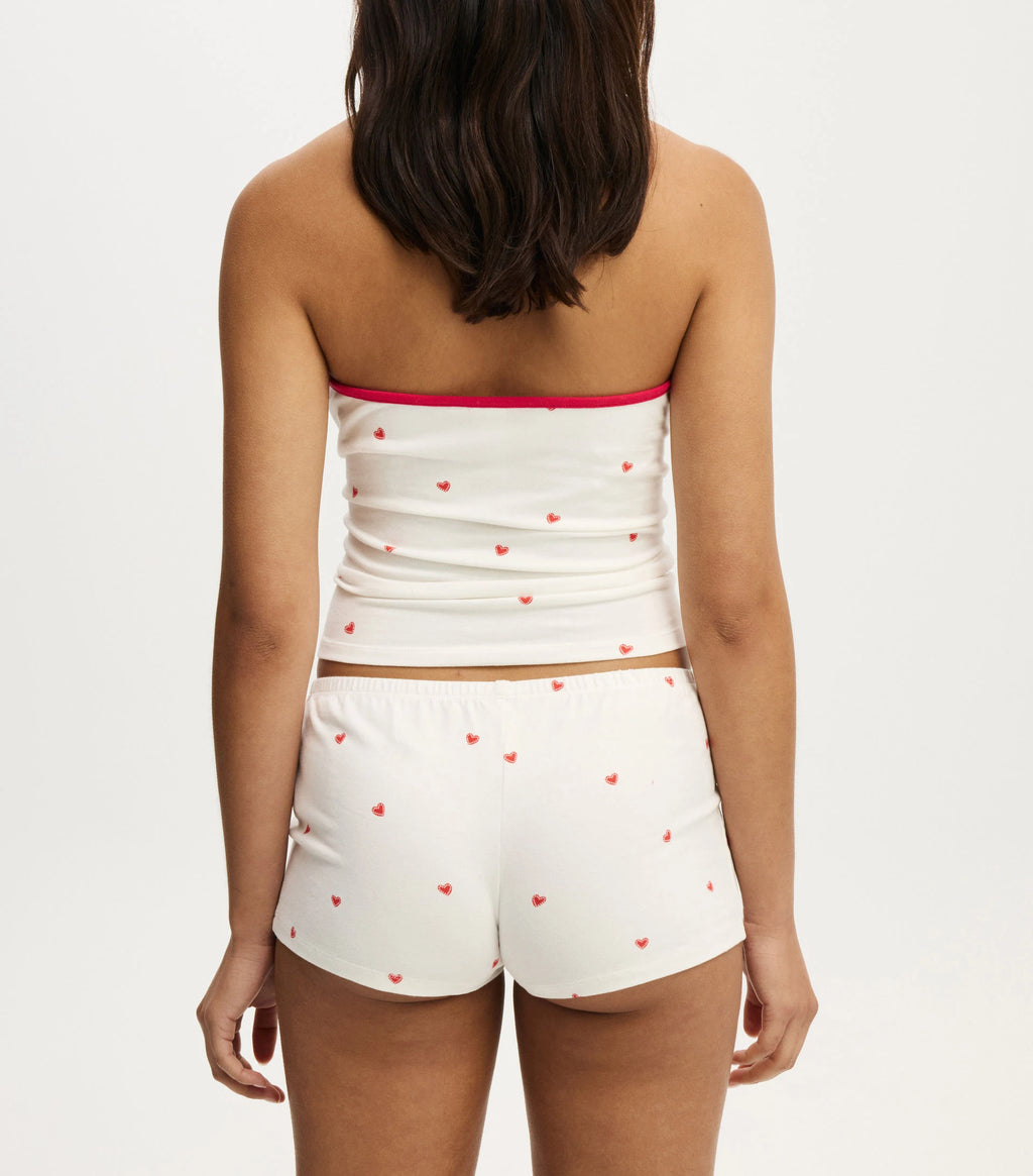 Cotton Slim Tank Tops Shorts Pajama Sets New Basic Camisole Preppy Style Crop Top
