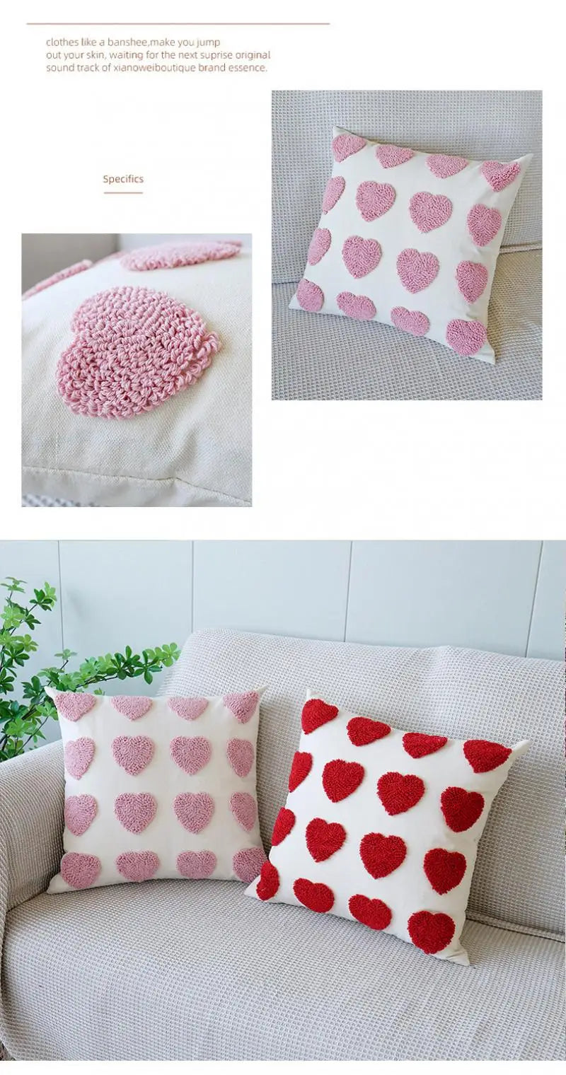 Sweet Velvet Jacquard Embroidery Throw Sofa Pillow Cover