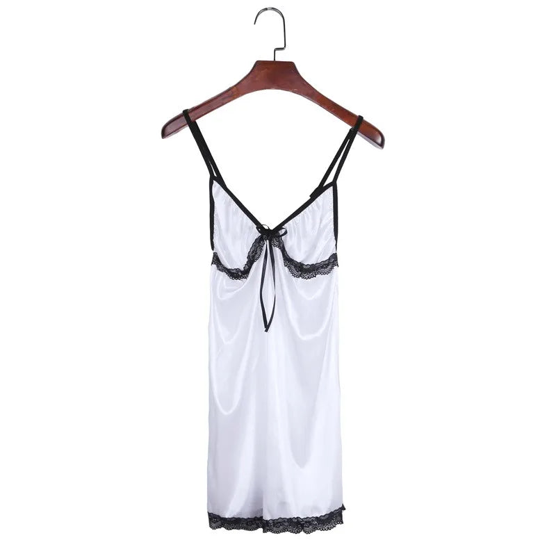 Sexy Silk Satin Nightwear Slip Dress Sleeveless