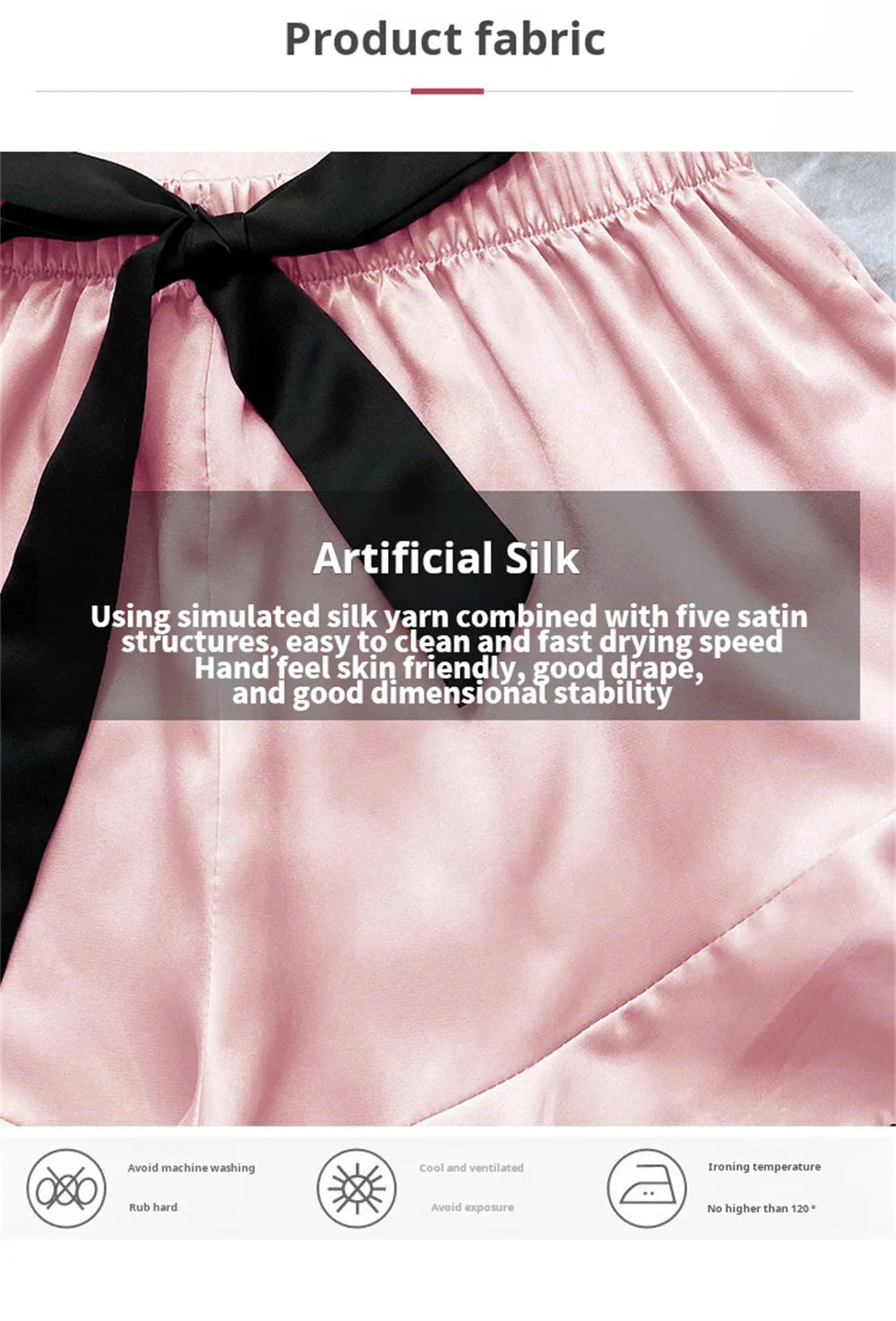 Smooth Satin Pajamas V-Neck T-Shirt Ruffled Edges And Bow Shorts Pajama Set