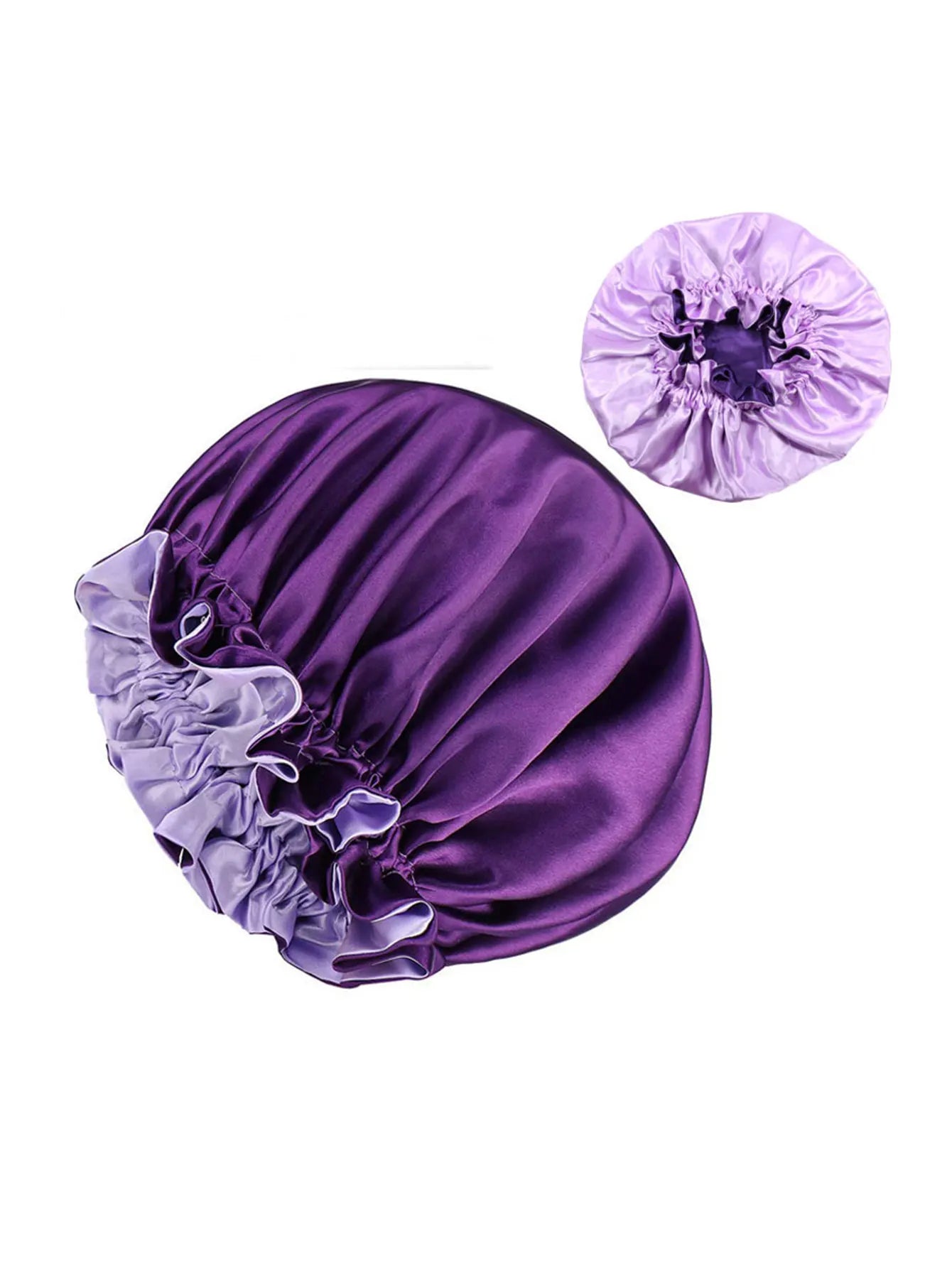 Double Layer Reversible Two Tone Satin Hat Silk Bonnet for Sleeping