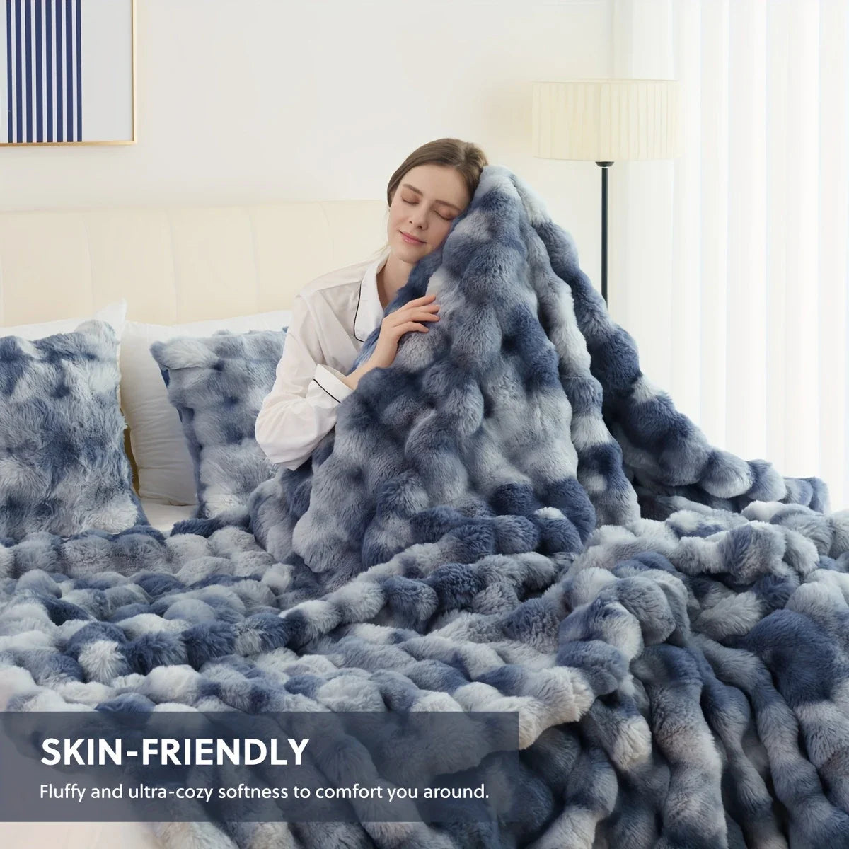Cozy Faux Rabbit Soft Warm Fleece Blanket