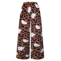Y2K Leopard Print Pajamas Pants Anime Hello Kitty Sleepwear Trousers