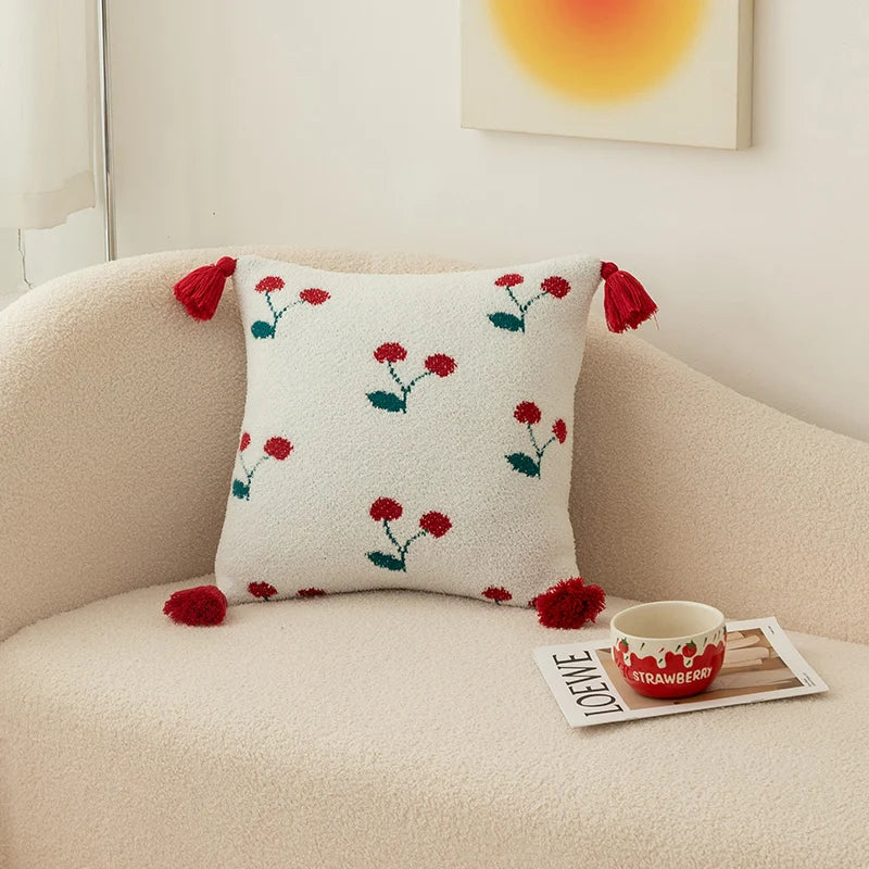 Tussle Style Plush Pillowcase Flower & Fruit Patterns