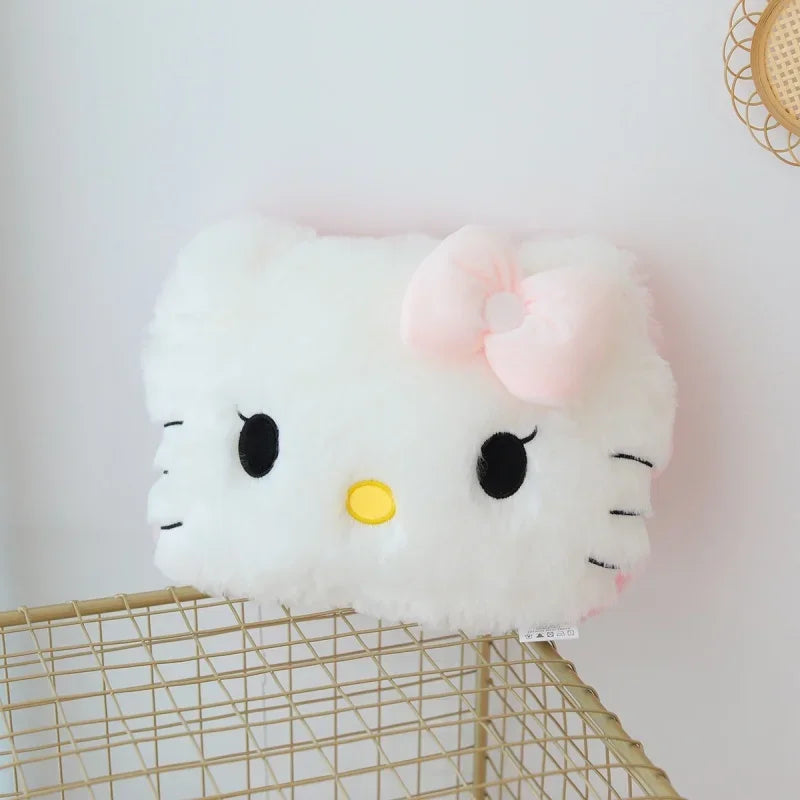 Fluffy Big Size White Pink Back Hello Kitty Stuffed Cuddly Plushies