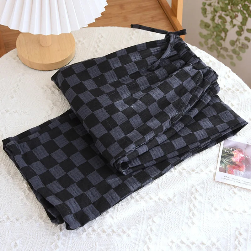 Pajamas Pants 100% Cotton Loose Casual Straight Trousers Sleep Pants