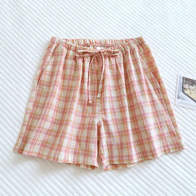Women's Bottoms Pajamas 100% Cotton Knitted Soft Pants Loose Thin With Pockets