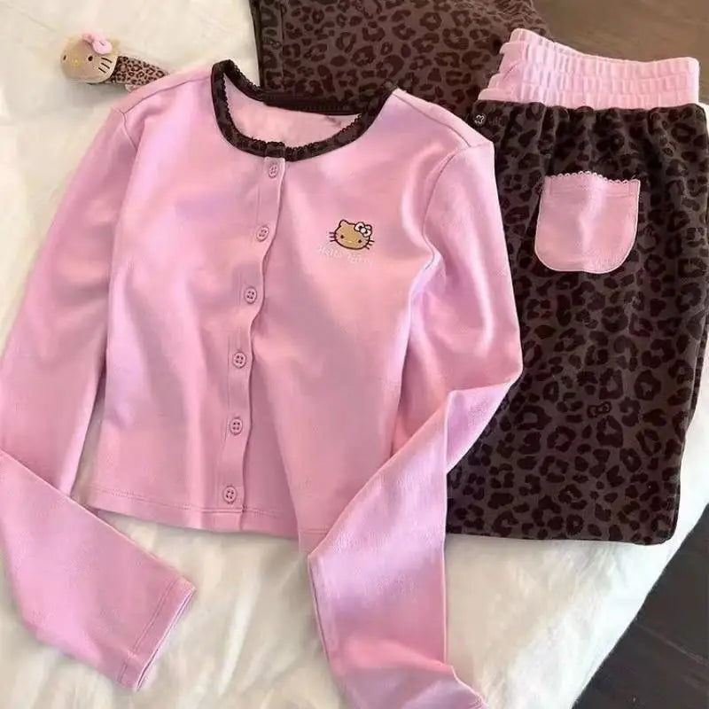 Pink Hello Kitty Kawaii Floral Print Set