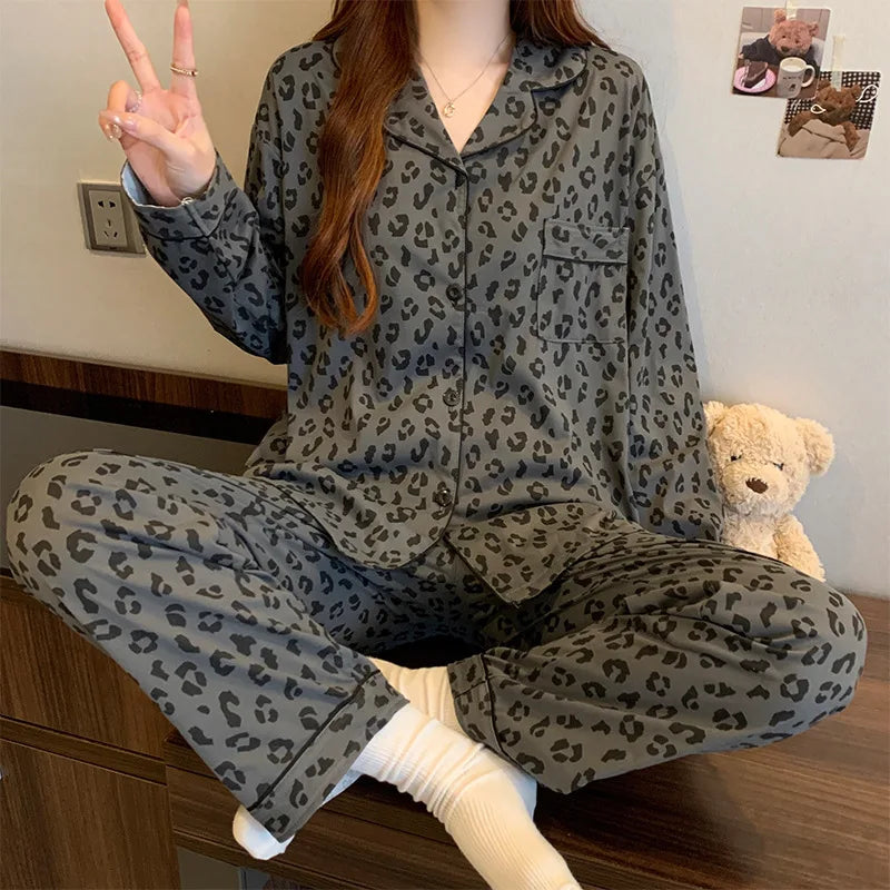 Leopard Print Pajama Set