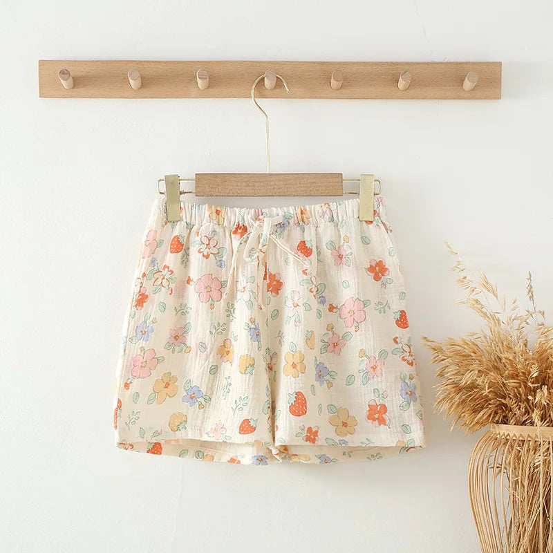 Cotton Pajamas Shorts Cotton Loose Fitting