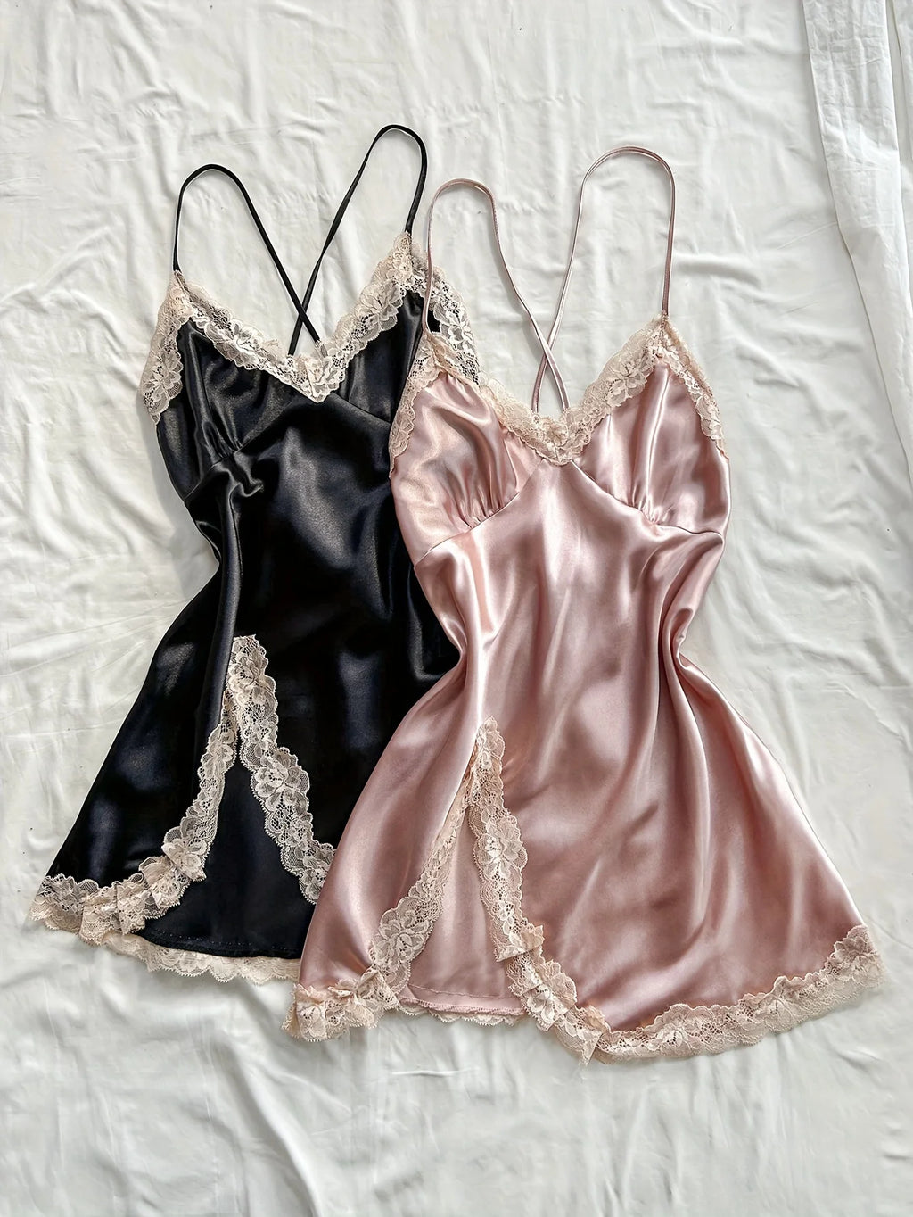 Two-piece Lace Patchwork Sexy Nightdress