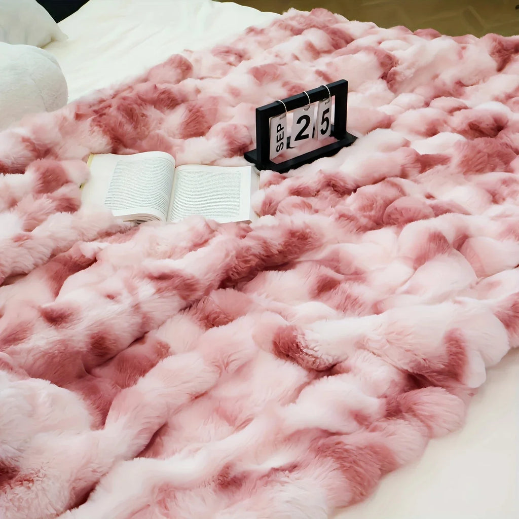 Cozy Faux Rabbit Soft Warm Fleece Blanket
