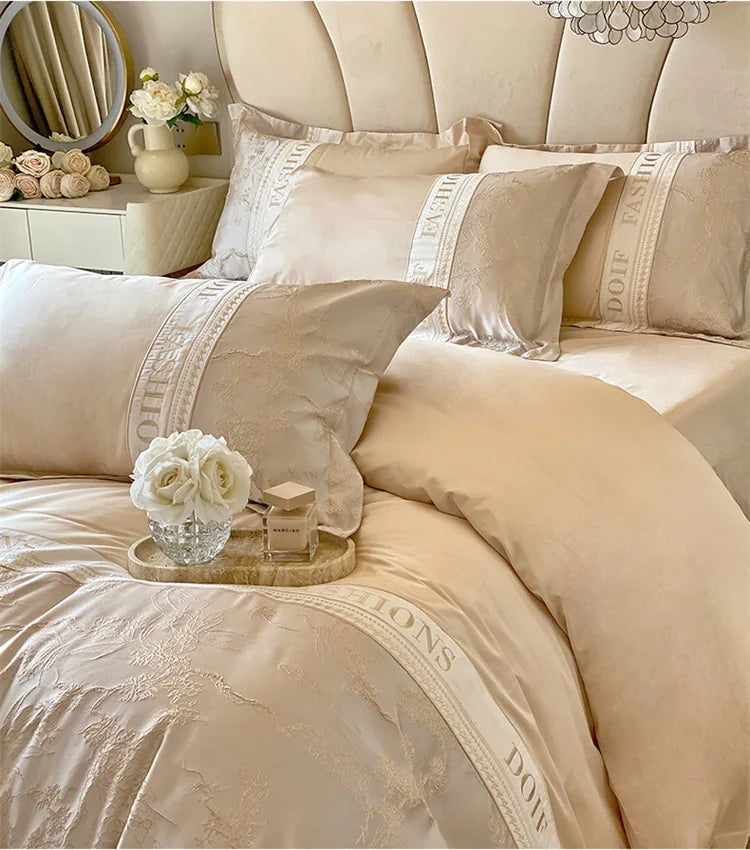 Light Luxury Skin-Friendly Cotton Four-Piece Set, High-End Quilt Cover Bedding