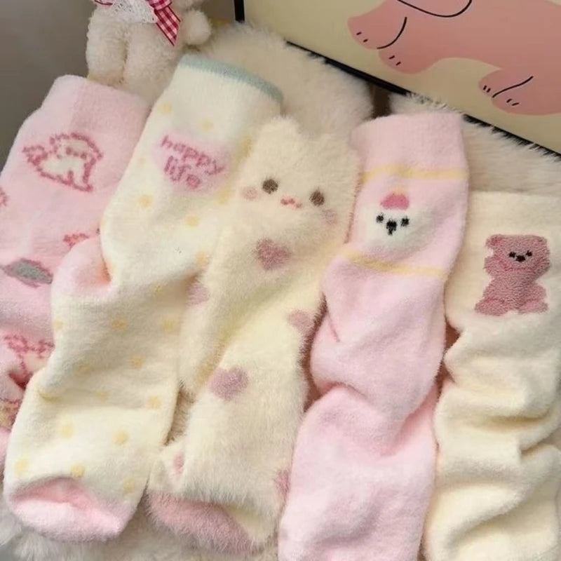 Kawaii Cute Bear/Dog/Unicorn Soft Warm Fluffy Socks