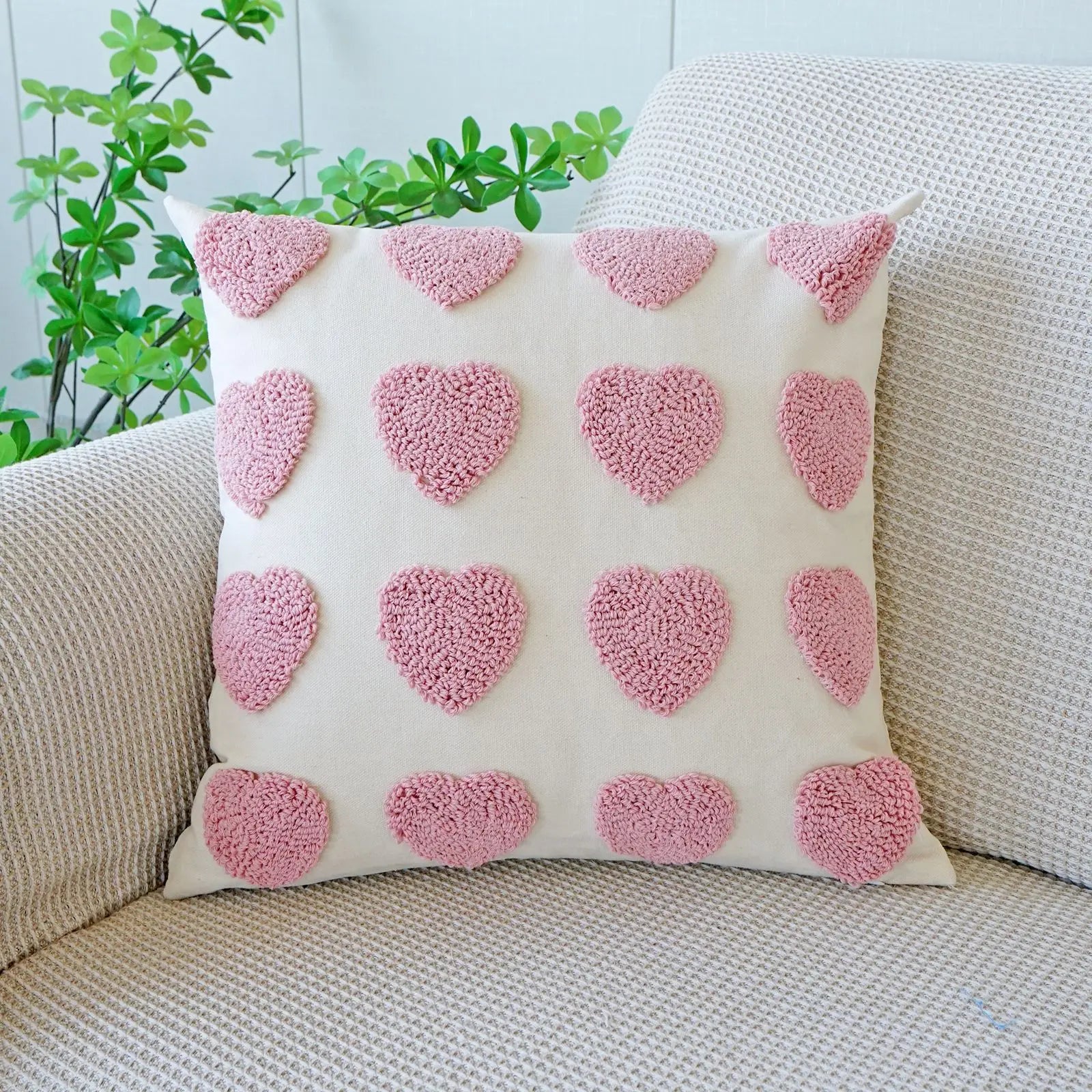Sweet Velvet Jacquard Embroidery Throw Sofa Pillow Cover