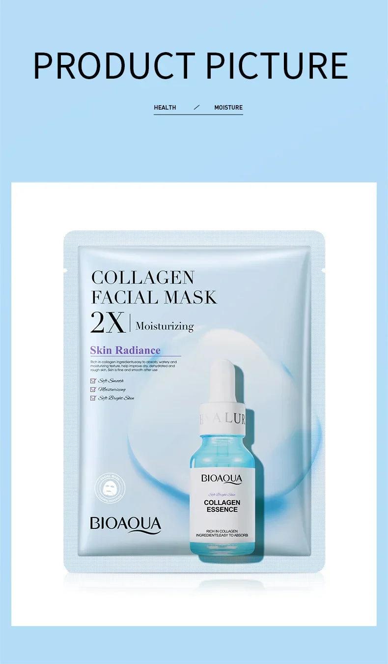 Collagen Face Mask VC Moisturizing Refreshing Sheet Masks Hyaluronic Acid Facial Mask Skin Care Products