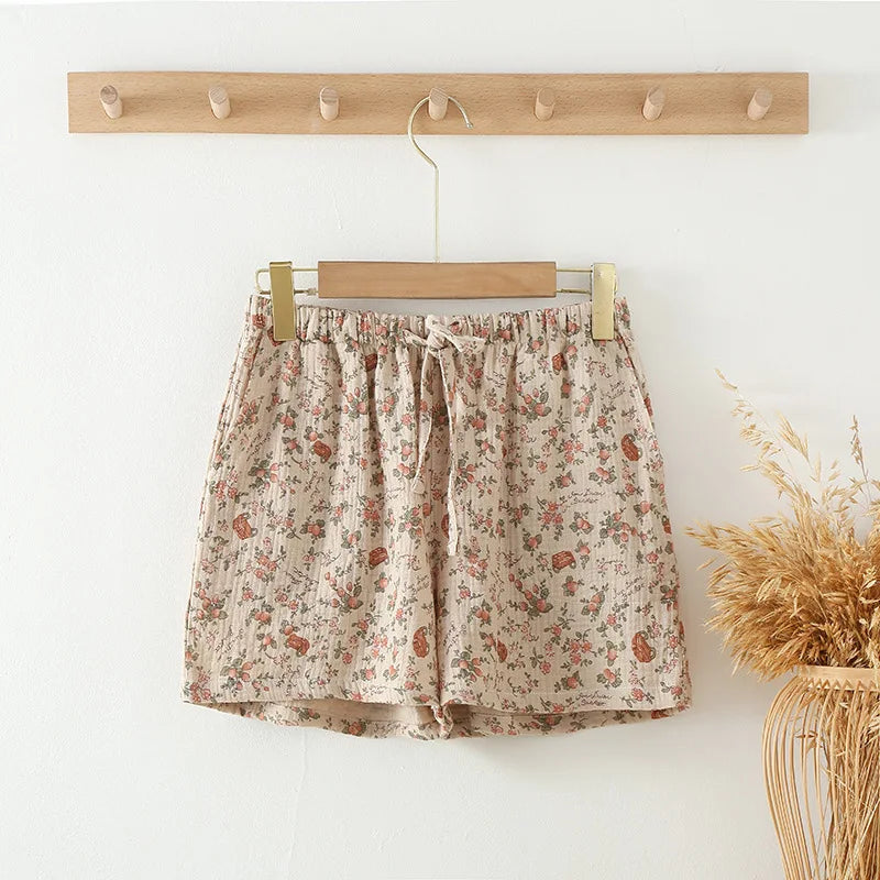 Cotton Pajamas Shorts Cotton Loose Fitting