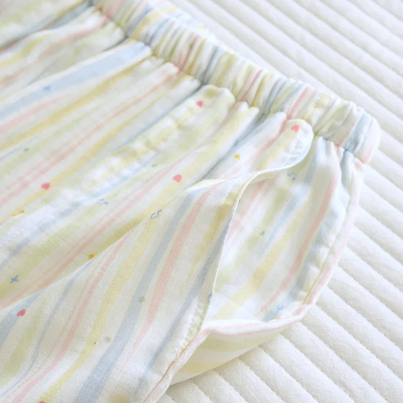 Women's Sleeper 100% Cotton Multi Color Printed Pants Casual Loose Bottoms
