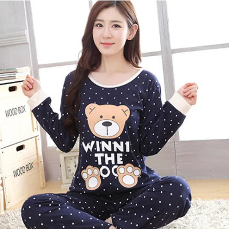 Round Neck Long Sleeve Pajamas