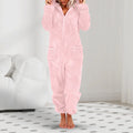 One-Piece Hooded Warm Flannel Long Sleeve Thickened Romper