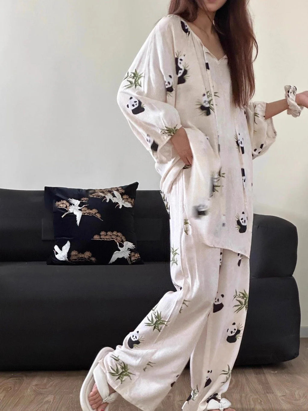 Warm Animal Print Cotton Lounge Set