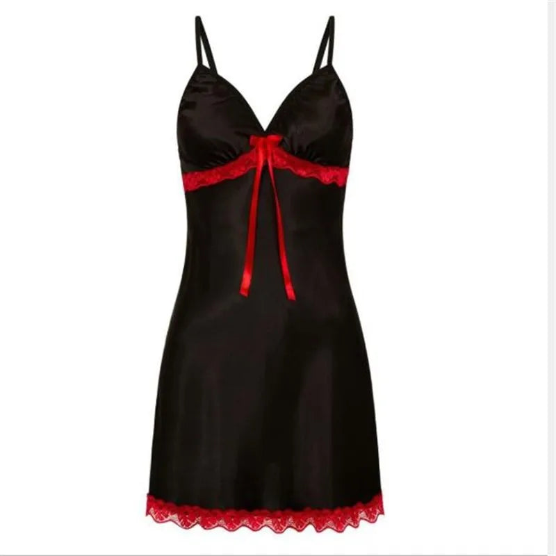 Sexy Silk Satin Nightwear Slip Dress Sleeveless