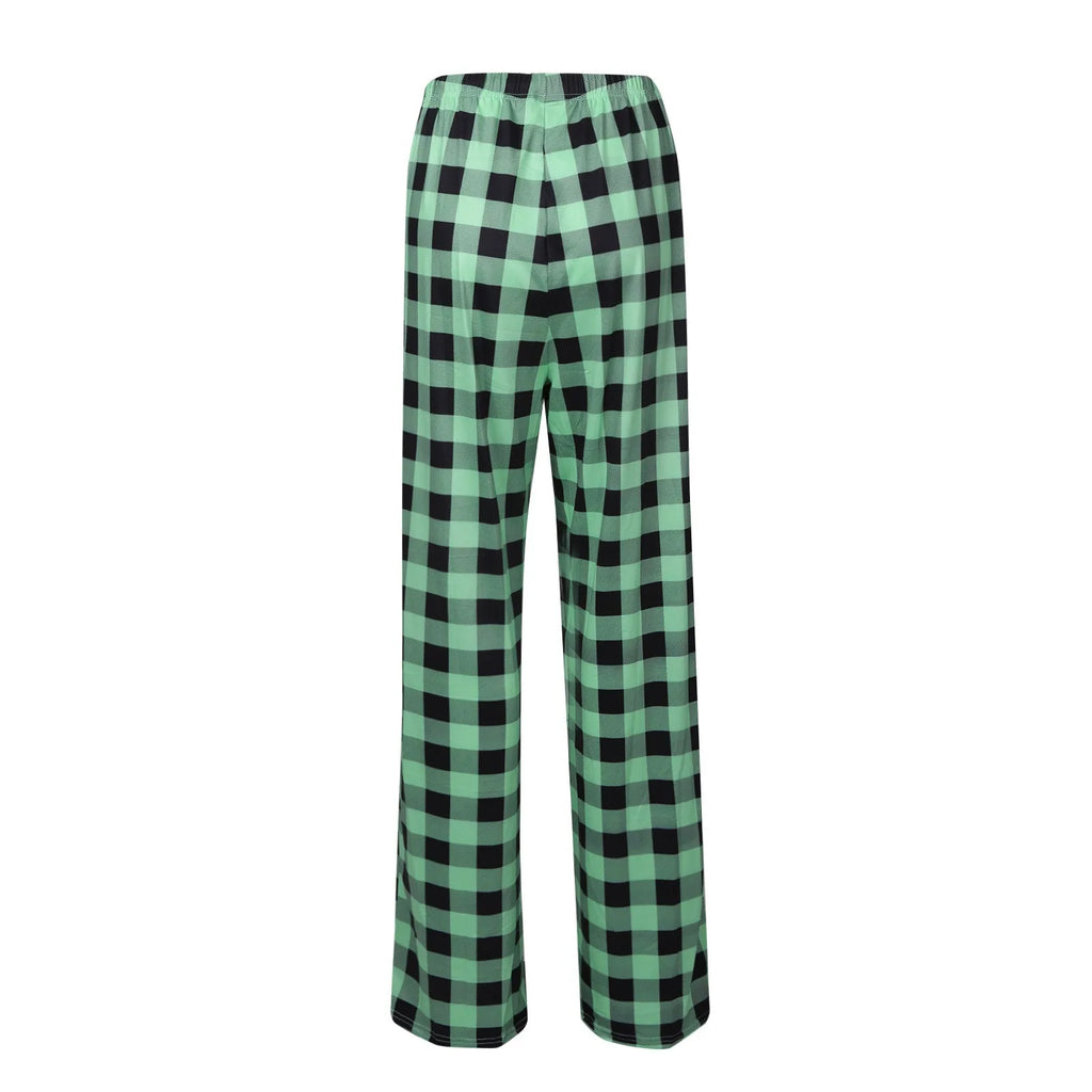 Plaid Cotton Loose Ladies Pajama Pants