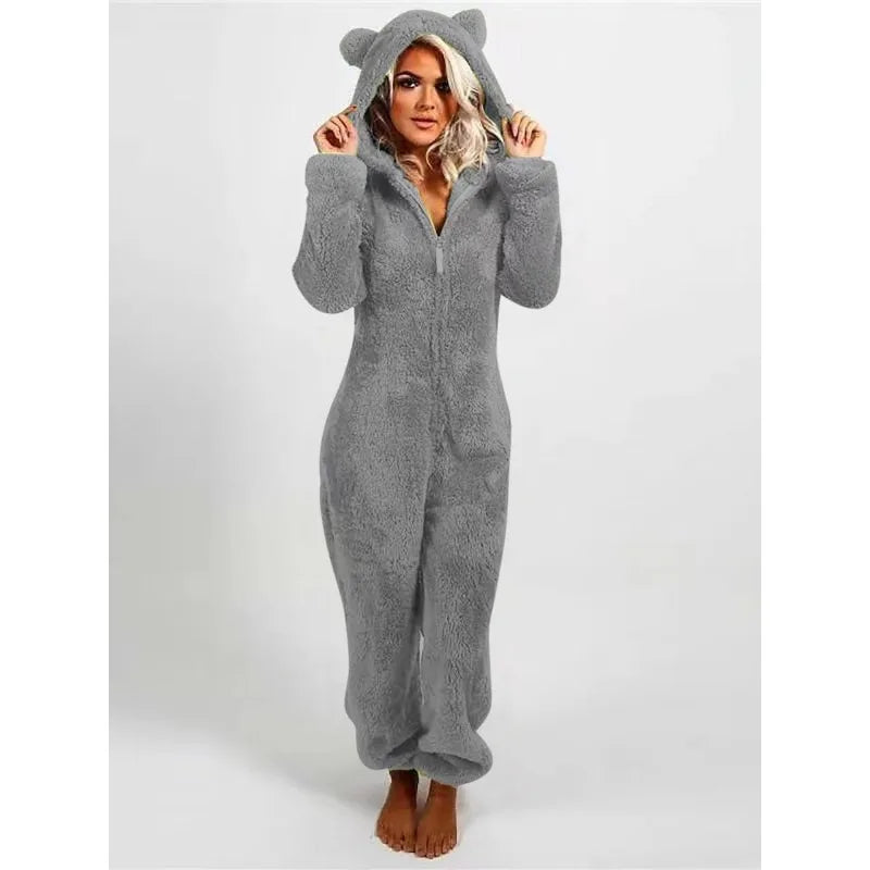 Plush Onesie Hooded Pajamas