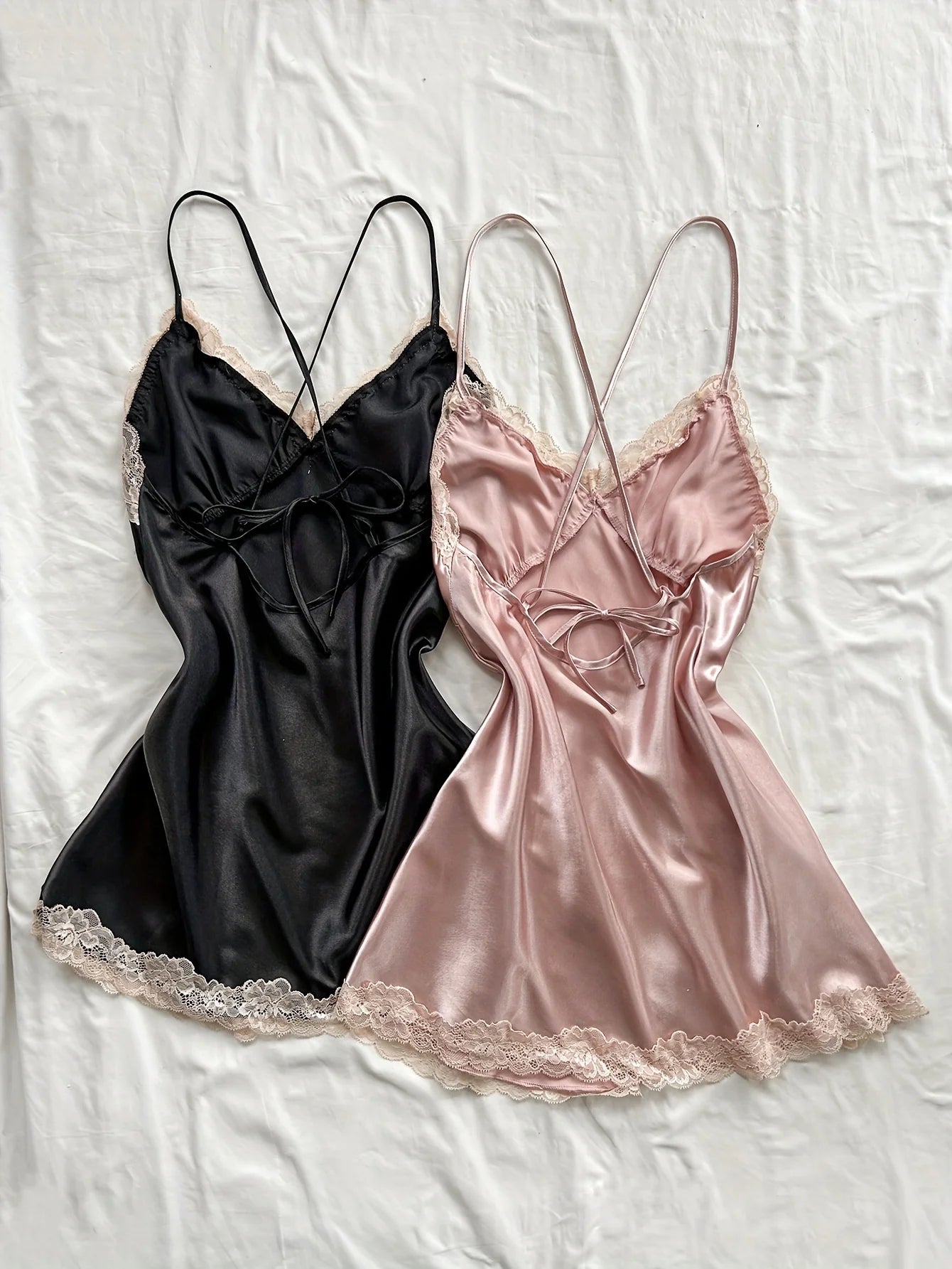 Two-piece Lace Patchwork Sexy Nightdress