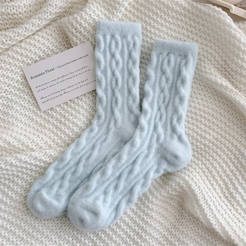 Kawaii Solid Color Fluffy Socks