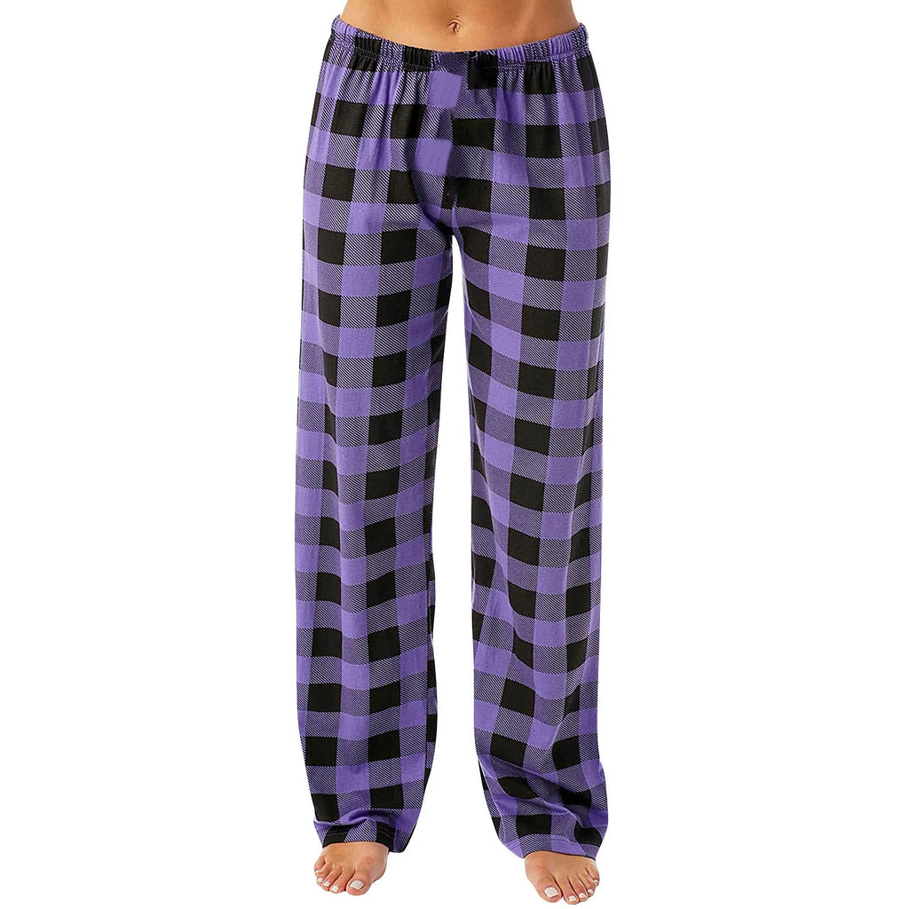 Plaid Cotton Loose Ladies Pajama Pants