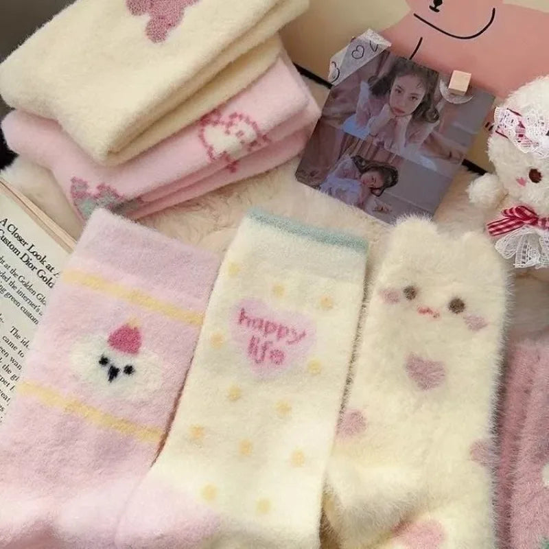 Kawaii Cute Bear/Dog/Unicorn Soft Warm Fluffy Socks