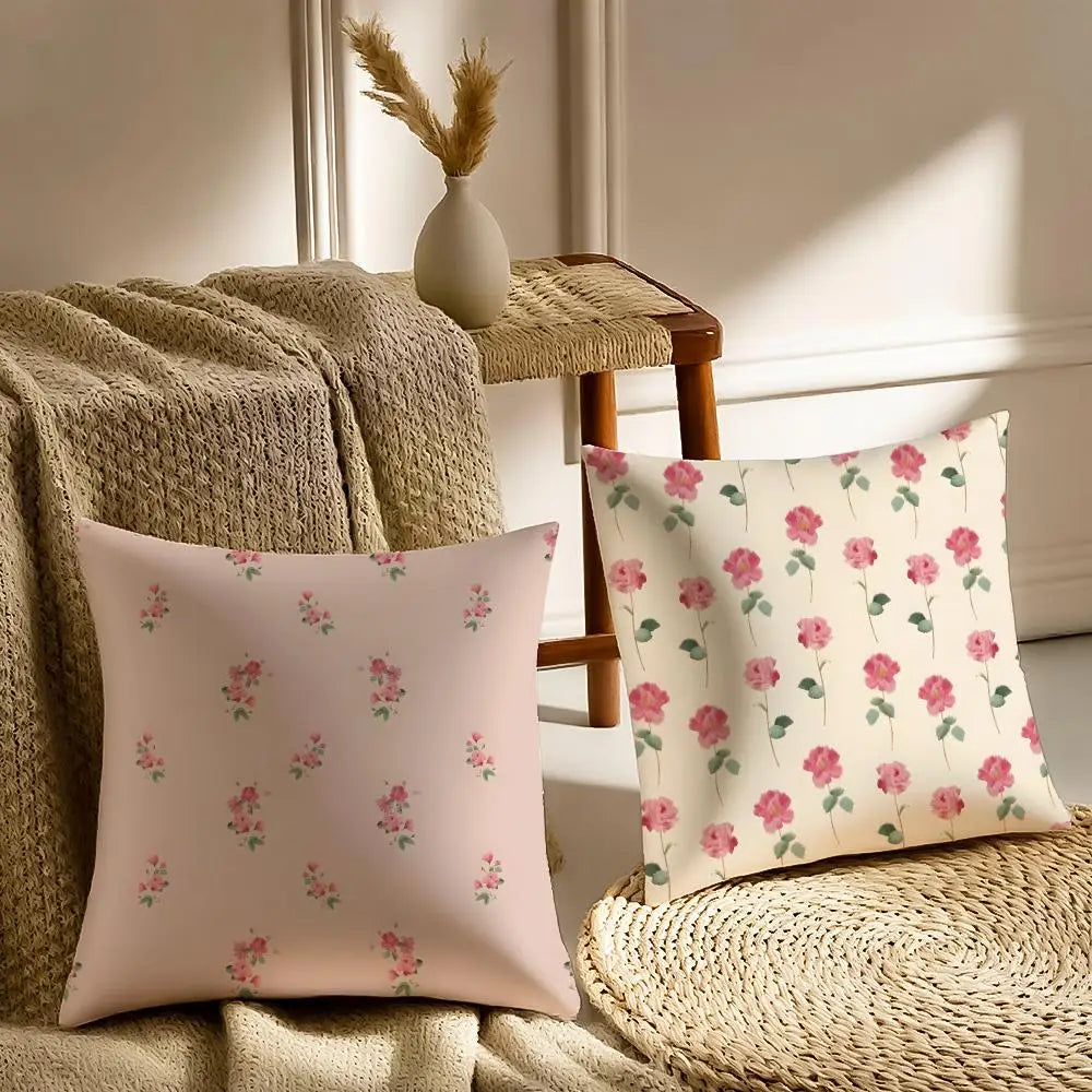 Roses Bloom In Mid-spring Cushion Cover Pillowcase Anti-dustmite