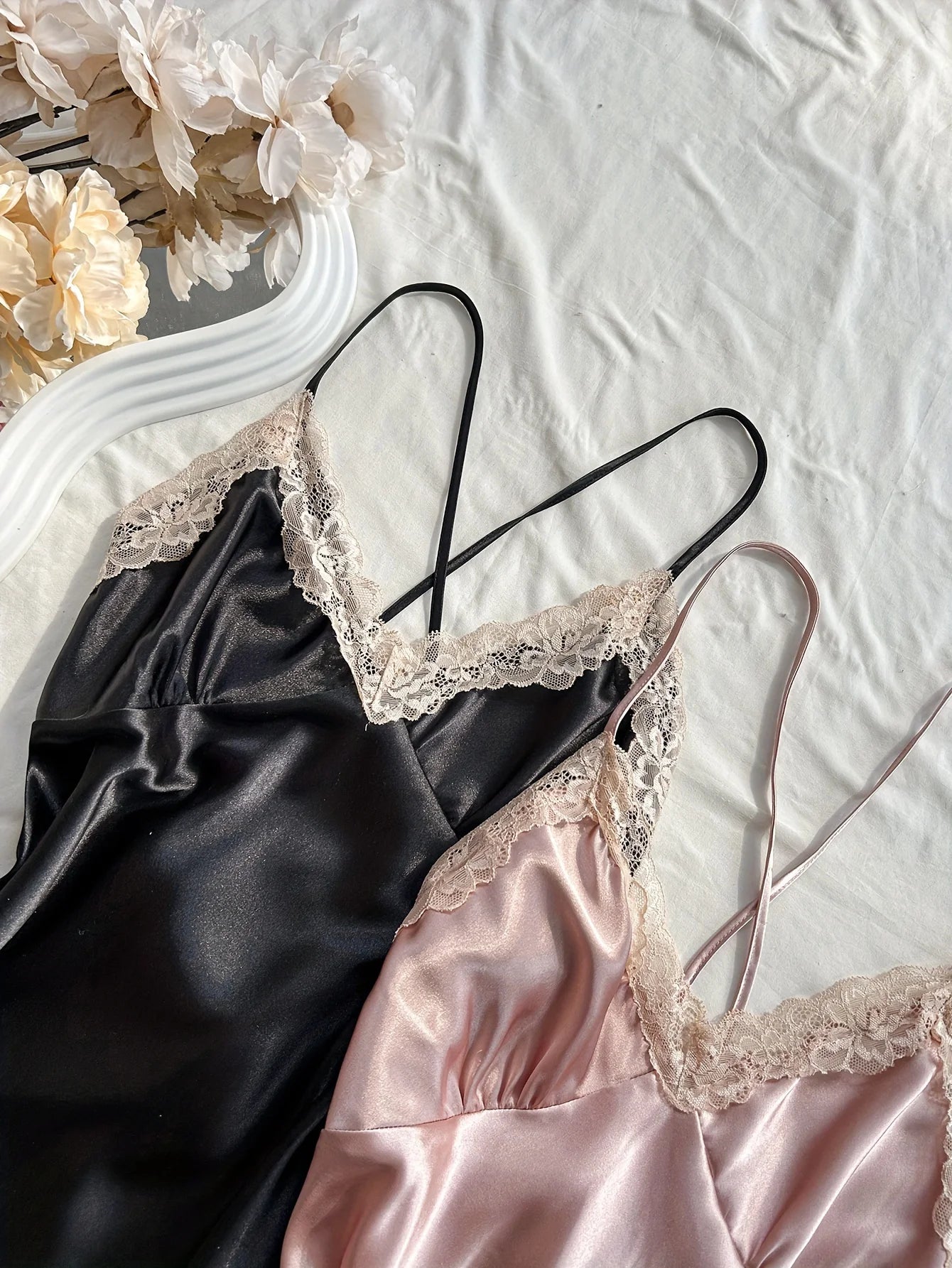 Two-piece Lace Patchwork Sexy Nightdress