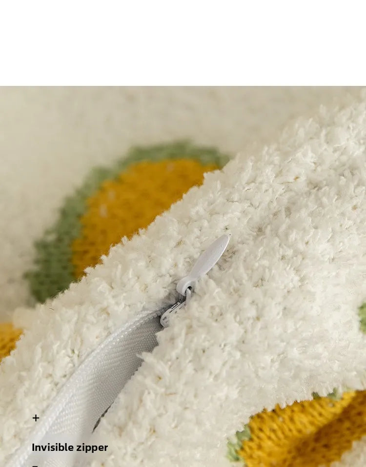 Tussle Style Plush Pillowcase Flower & Fruit Patterns