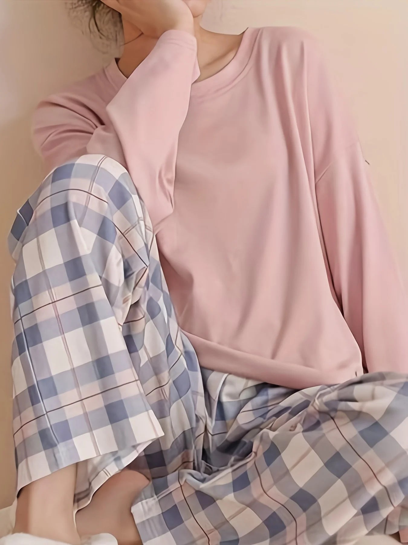 Women Long Sleeve Korean Fashion Casual 2-Piece Loungewear