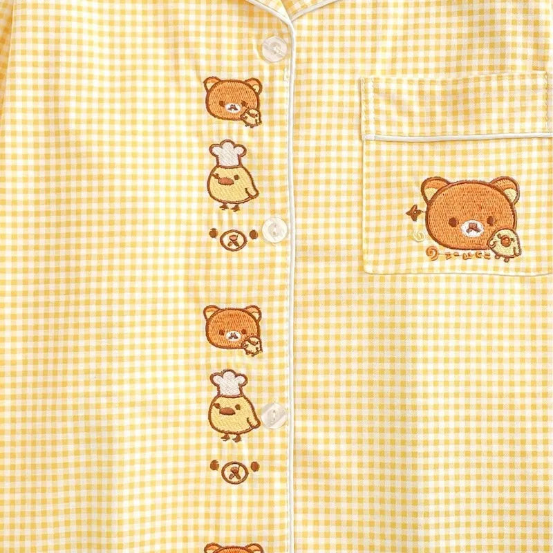 Rilakkuma Yellow Plaid Cute Long-sleeves & Trousers