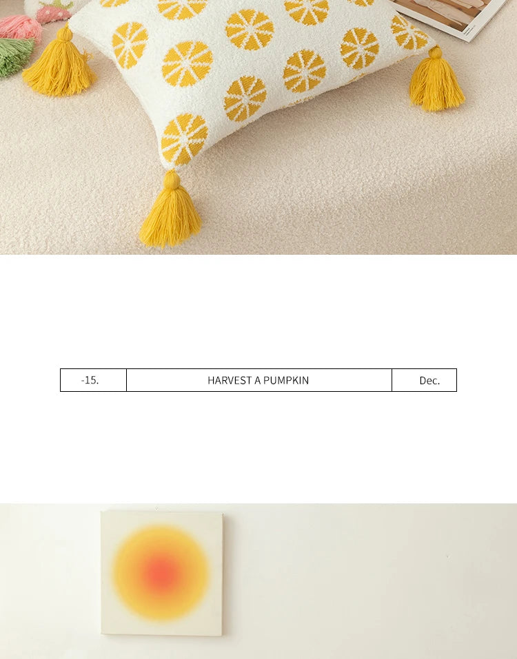 Tussle Style Plush Pillowcase Flower & Fruit Patterns